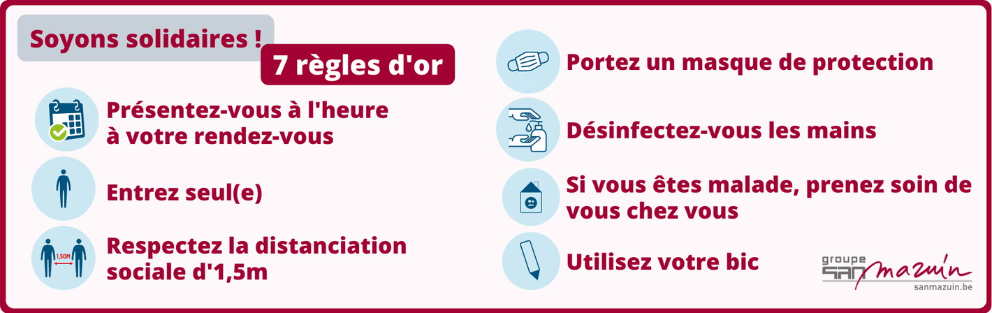 Précautions coronavirus SAN Mazuin