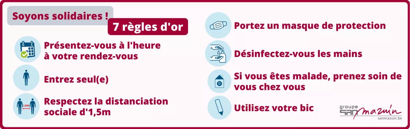 Précautions coronavirus SAN Mazuin
