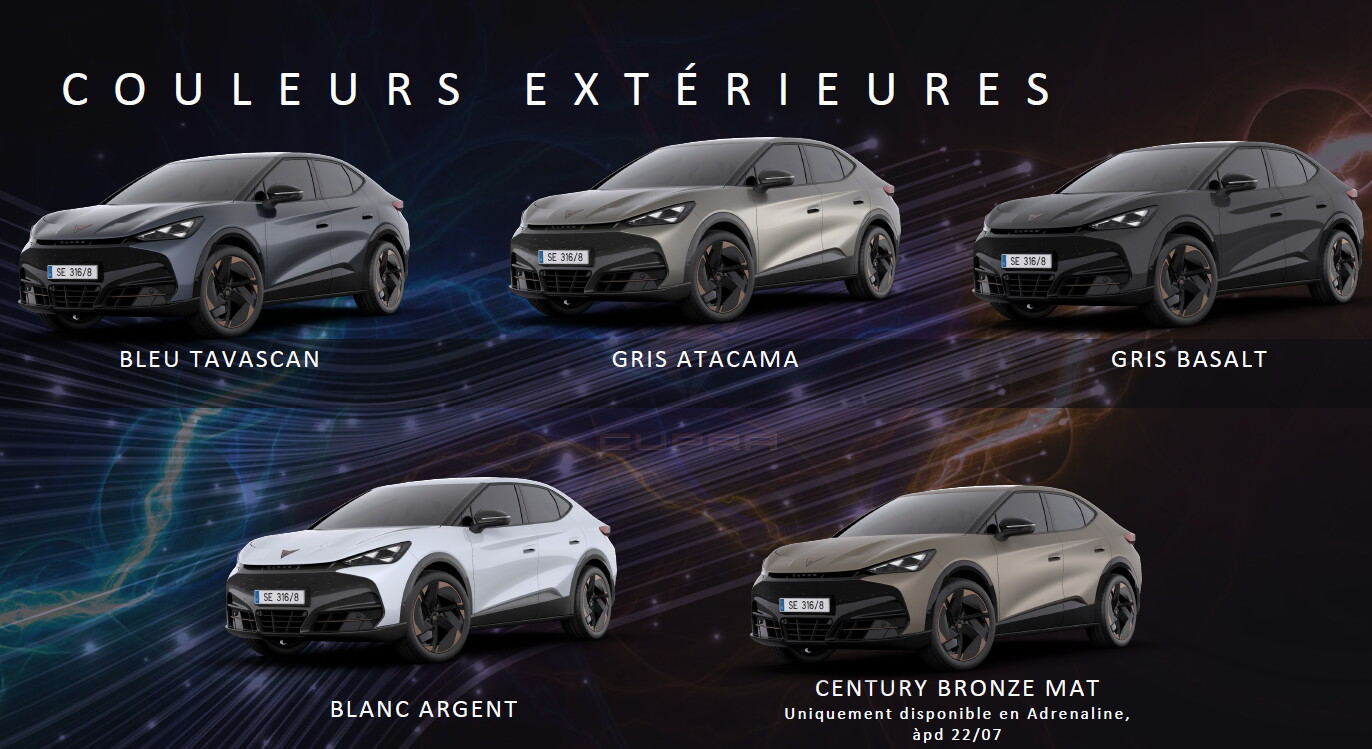 Couleurs Cupra Tavascan