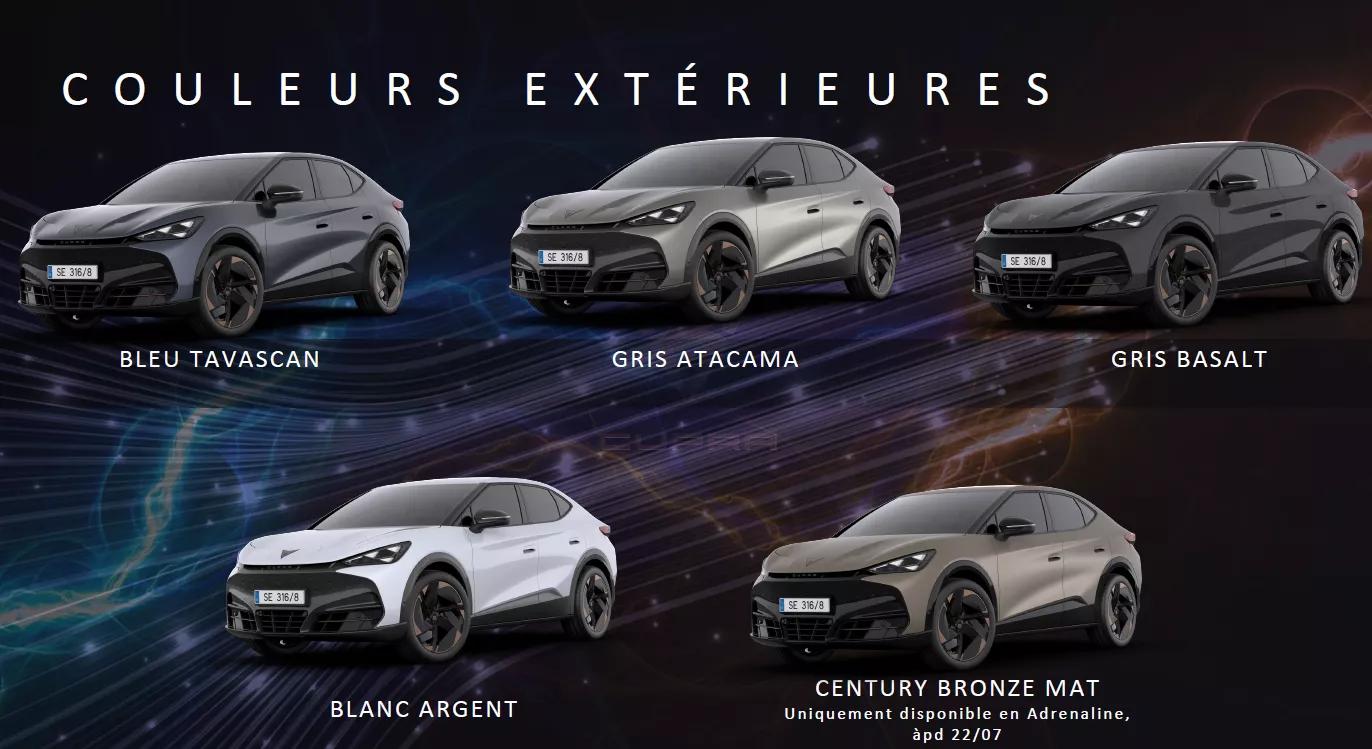 Couleurs Cupra Tavascan